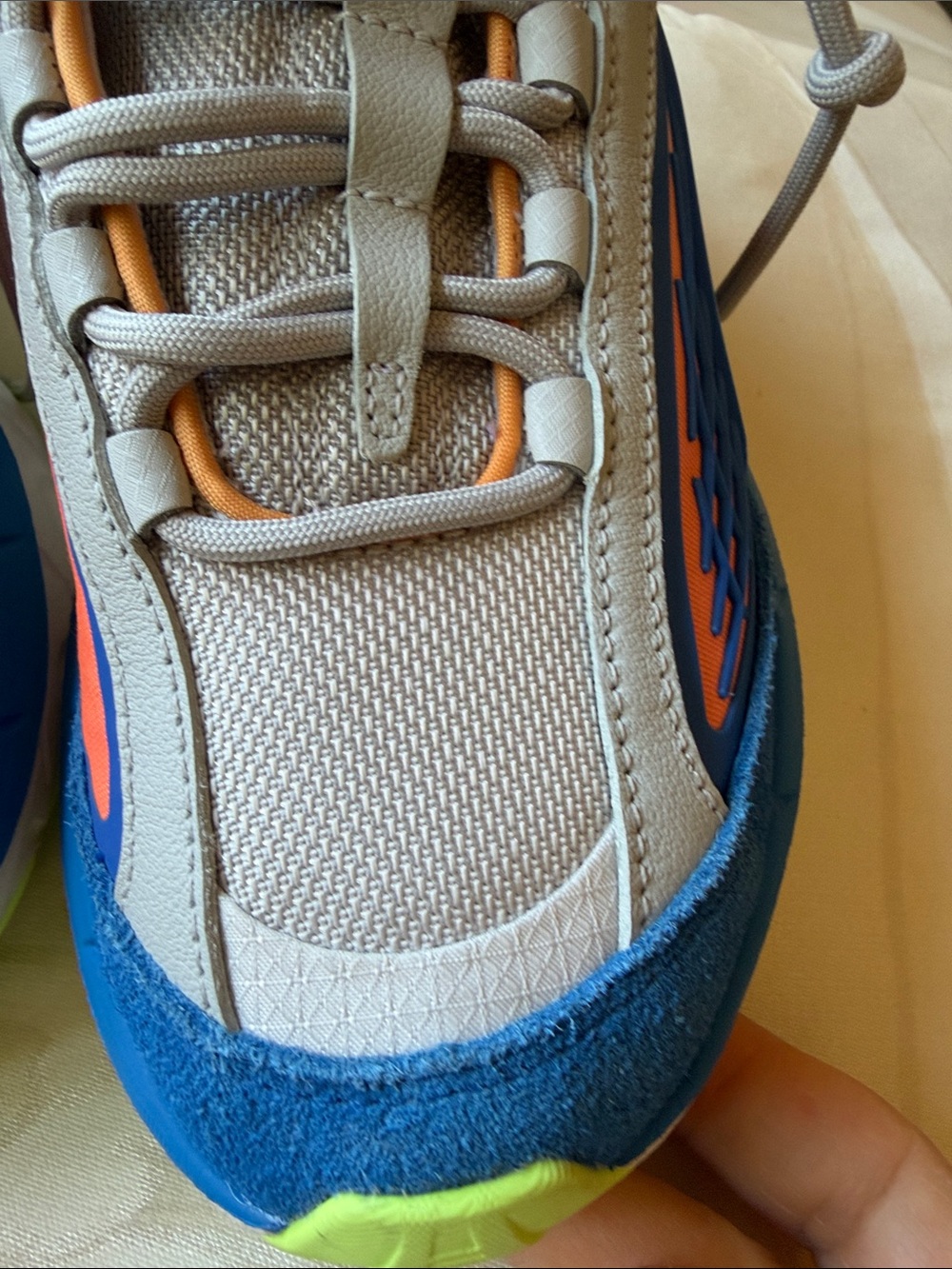 NEW - Puma carbon flares JR/Kids Sneakers Gray Orange Blue Lime. Unisex - Picture 7 of 12